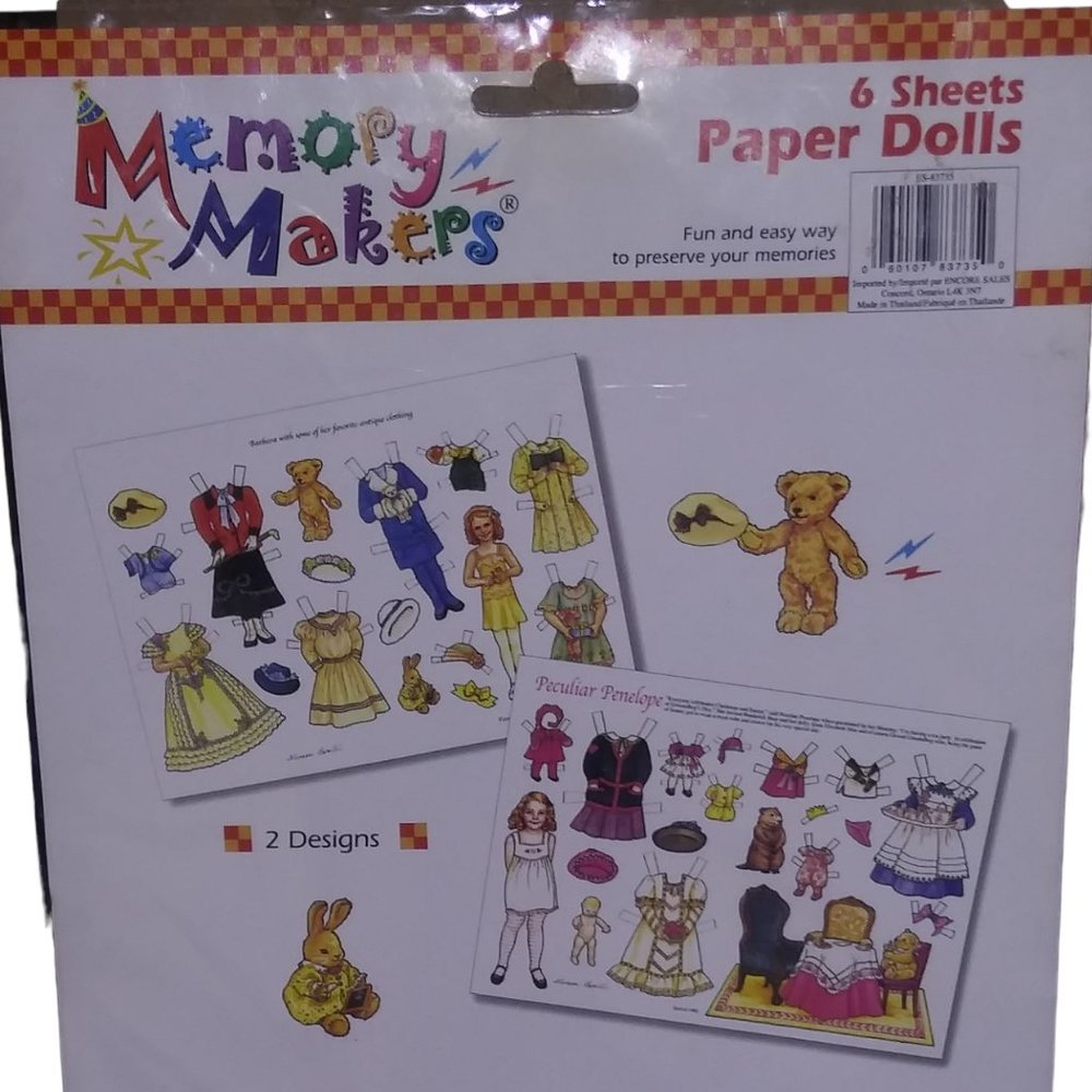 RARE VTG Memory Makers Paper Dolls/Clothes-6 Sheets Fancy Fall 1998 HTF NOS